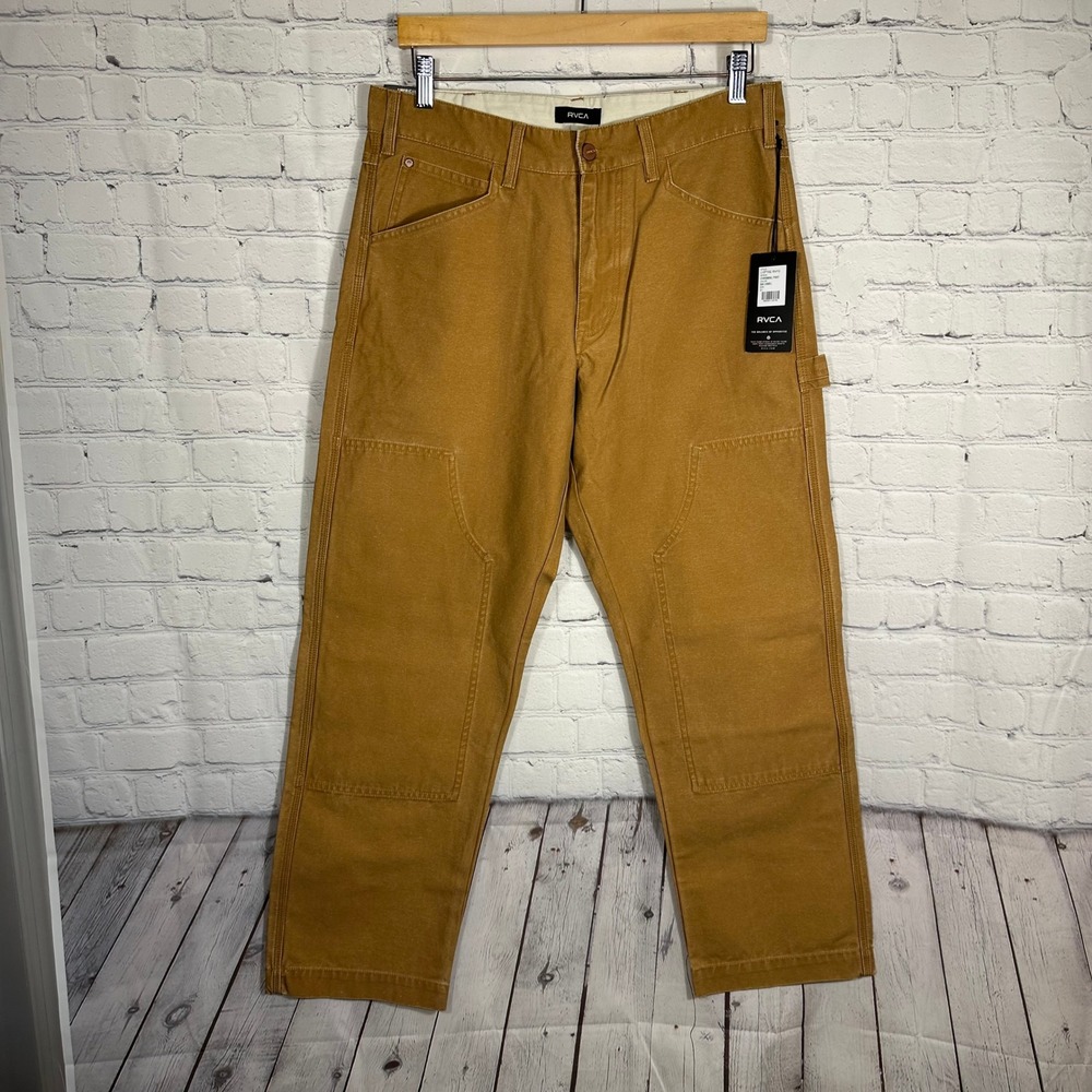 RVCA Americana Chainmail Pant Relaxed Fit Camel Brown‎ Workwear Mens 31 U1PTRE